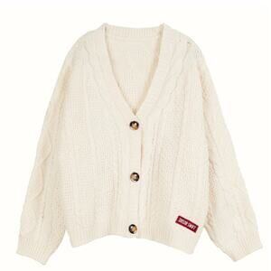 Taylor Swift Women's Ivory Red Knit Cardigan Size Medium/Large